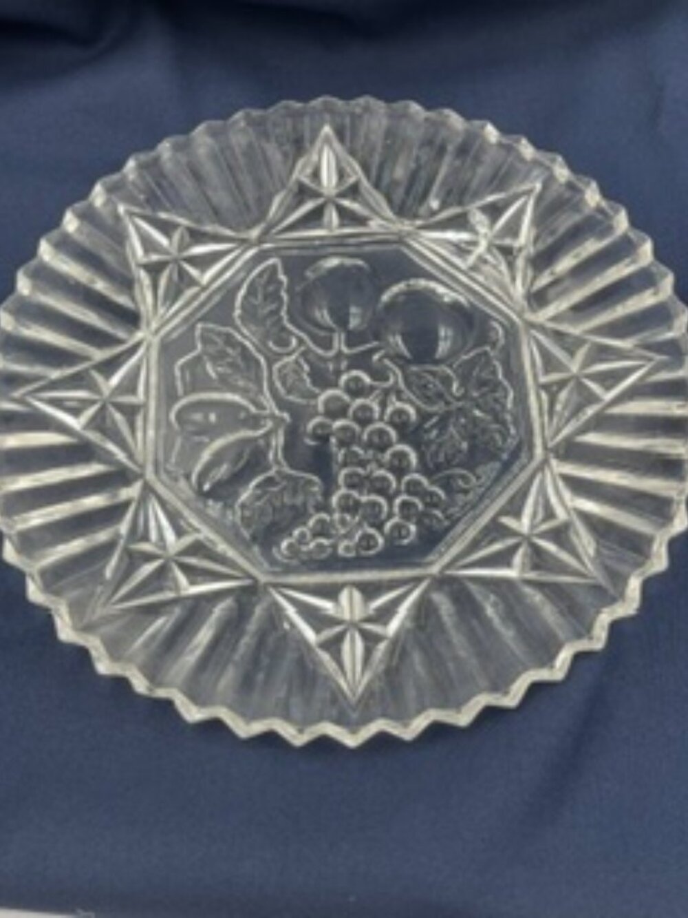 Vintage Federal Glass “Pioneer” Pattern Clear Glass Pressed Glass Plate 1970’s